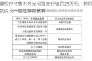 新疆银行乌鲁木齐光明路支行被罚25万元：将同业存款纳入一般性存款核算