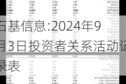 石基信息:2024年9月3日投资者关系活动记录表