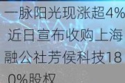 一脉阳光现涨超4% 近日宣布收购上海融公社芳侯科技18.0%股权