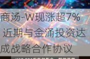 商汤-W现涨超7% 近期与金涌投资达成战略合作协议