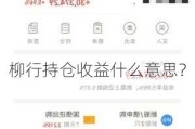 柳行持仓收益什么意思？