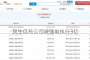 民生信托公司被强制执行3亿