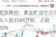 龙高股份：紫金矿业子公司拟入股3584万股，占股20%