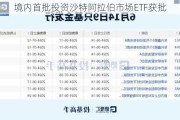 境内首批投资沙特阿拉伯市场ETF获批