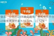 劲仔食品：公司2023年度品牌推广费和电商平台推广费分别占销售费用比重为33.03%、22.52%