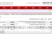 巴彦淖尔河套农商行拟以1.16亿元挂牌转让恒泰证券1.24%股权