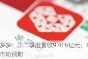 拼多多：第二季度营收970.6亿元，略低于市场预期