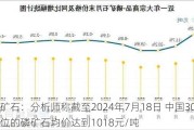 磷矿石：分析师称截至2024年7月18日 中国30%品位的磷矿石均价达到1018元/吨