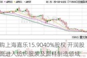 拟收购上海嘉乐15.9040%股权 开润股份全面进入纺织服装及面料制造领域