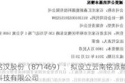 铭汉股份（871469）：拟设立云南铭派能源科技有限公司