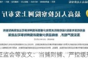 ***等发文：当捕则捕、严控缓刑