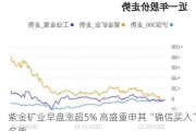 紫金矿业早盘涨超5% 高盛重申其“确信买入”名单