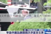 法庭文件显示 特朗普“封口费”案宣判可能将推迟两周