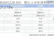 神通科技(605228.SH)：预计上半年净利润同比增加182.91%到212.18%