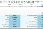 金***：注册资本变更为 10295.8378 万元