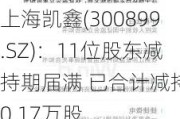 上海凯鑫(300899.SZ)：11位股东减持期届满 已合计减持10.17万股