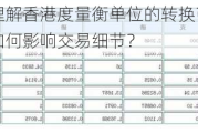 如何理解香港度量衡单位的转换？这种转换如何影响交易细节？