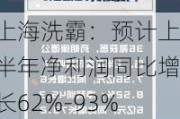 上海洗霸：预计上半年净利润同比增长62%-93%