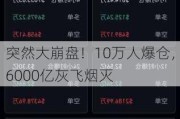 突然大崩盘！10万人爆仓，6000亿灰飞烟灭