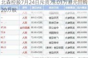 北森控股7月24日斥资78.03万港元回购20万股