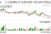 ST天顺：公司股票6月12日停牌一天 6月13日起撤销其他风险警示