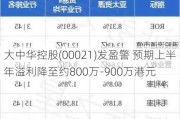 大中华控股(00021)发盈警 预期上半年溢利降至约800万-900万港元