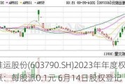 雅运股份(603790.SH)2023年年度权益分派：每股派0.1元 6月14日股权登记