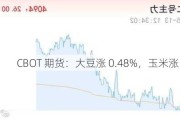 CBOT 期货：大豆涨 0.48%，玉米涨 0.34%