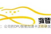 恒为科技：公司的DPU智能加速卡正在研发和试用推广阶段