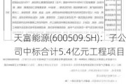 天富能源(600509.SH)：子公司中标合计5.4亿元工程项目