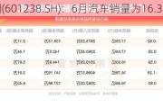 广汽集团(601238.SH)：6月汽车销量为16.35万辆