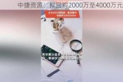 中捷资源：拟回购2000万至4000万元股份