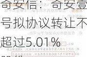 奇安信：奇安壹号拟协议转让不超过5.01%股份