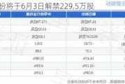 敏芯股份将于6月3日解禁229.5万股