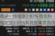 收评：恒指涨2.87% 恒生科指大涨3.65%科网股集体高涨