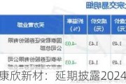 康欣新材：延期披露2024年半年度报告