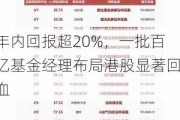 年内回报超20%，一批百亿基金经理布局港股显著回血