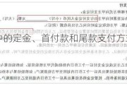 新房合同中的定金、首付款和尾款支付方式需要注意什么？