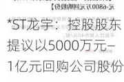 *ST龙宇：控股股东提议以5000万元―1亿元回购公司股份