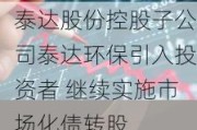 泰达股份控股子公司泰达环保引入投资者 继续实施市场化债转股