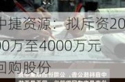 中捷资源：拟斥资2000万至4000万元回购股份