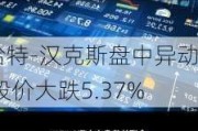 哈特-汉克斯盘中异动 股价大跌5.37%