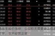 中通客车股价涨停：公司称无需要更正信息披露正常，生产经营正常