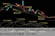 九号公司-WD（689009）：MACD指标DIF线上穿0轴-技术指标上后市看多（07-04）