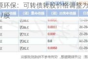 天源环保：可转债转股价格调整为7.26元/股