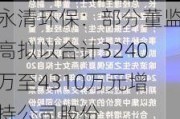 永清环保：部分董监高拟以合计3240万至4310万元增持公司股份