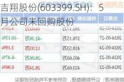 吉翔股份(603399.SH)：5月公司未回购股份