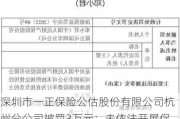 深圳市一正保险公估股份有限公司杭州分公司被罚3万元：未依法开展保险公估业务