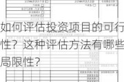 如何评估投资项目的可行性？这种评估方法有哪些局限性？