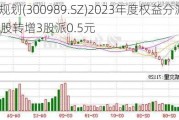 蕾奥规划(300989.SZ)2023年度权益分派：每10股转增3股派0.5元